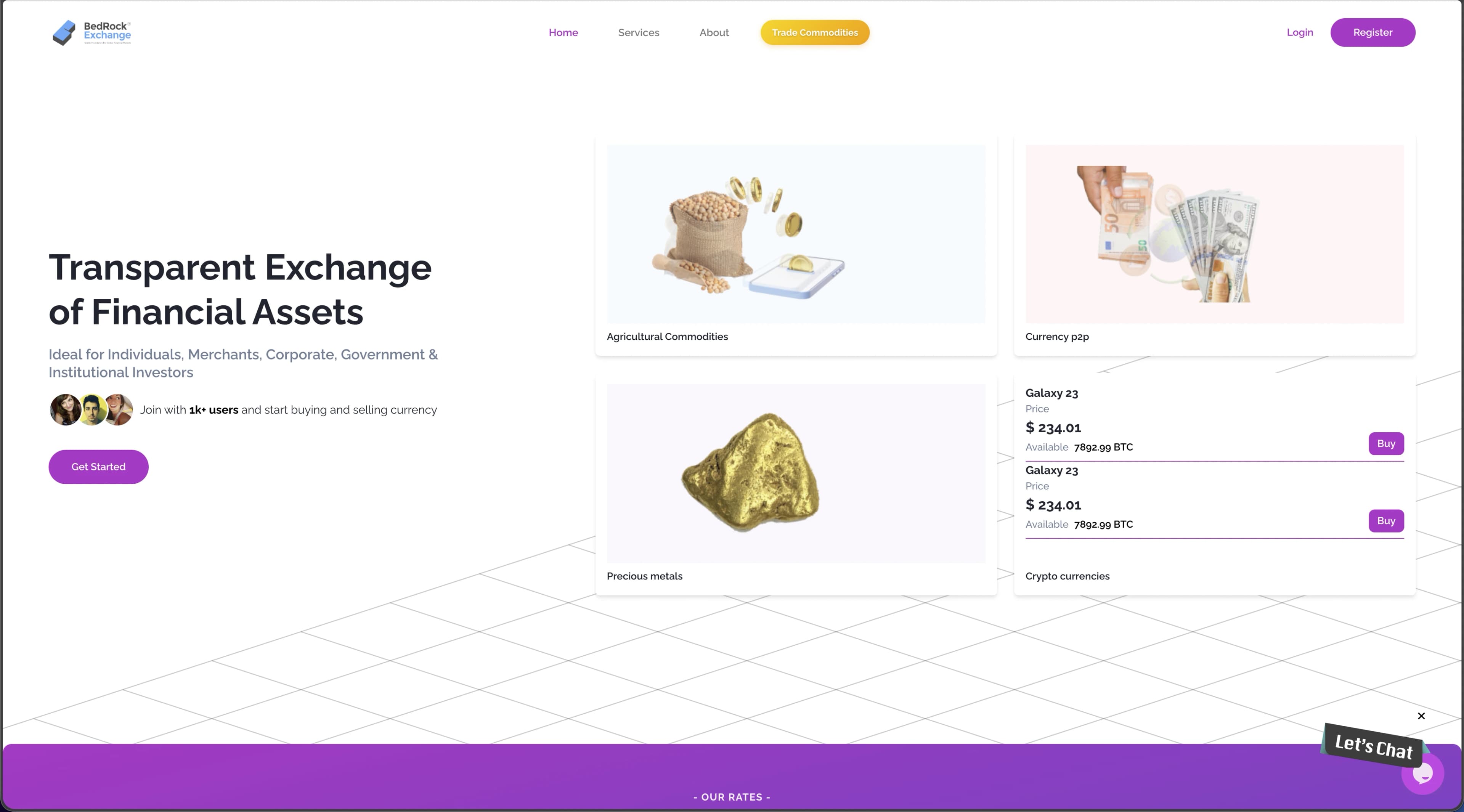 Bedrock: handelsplattform för kryptovalutor screenshot