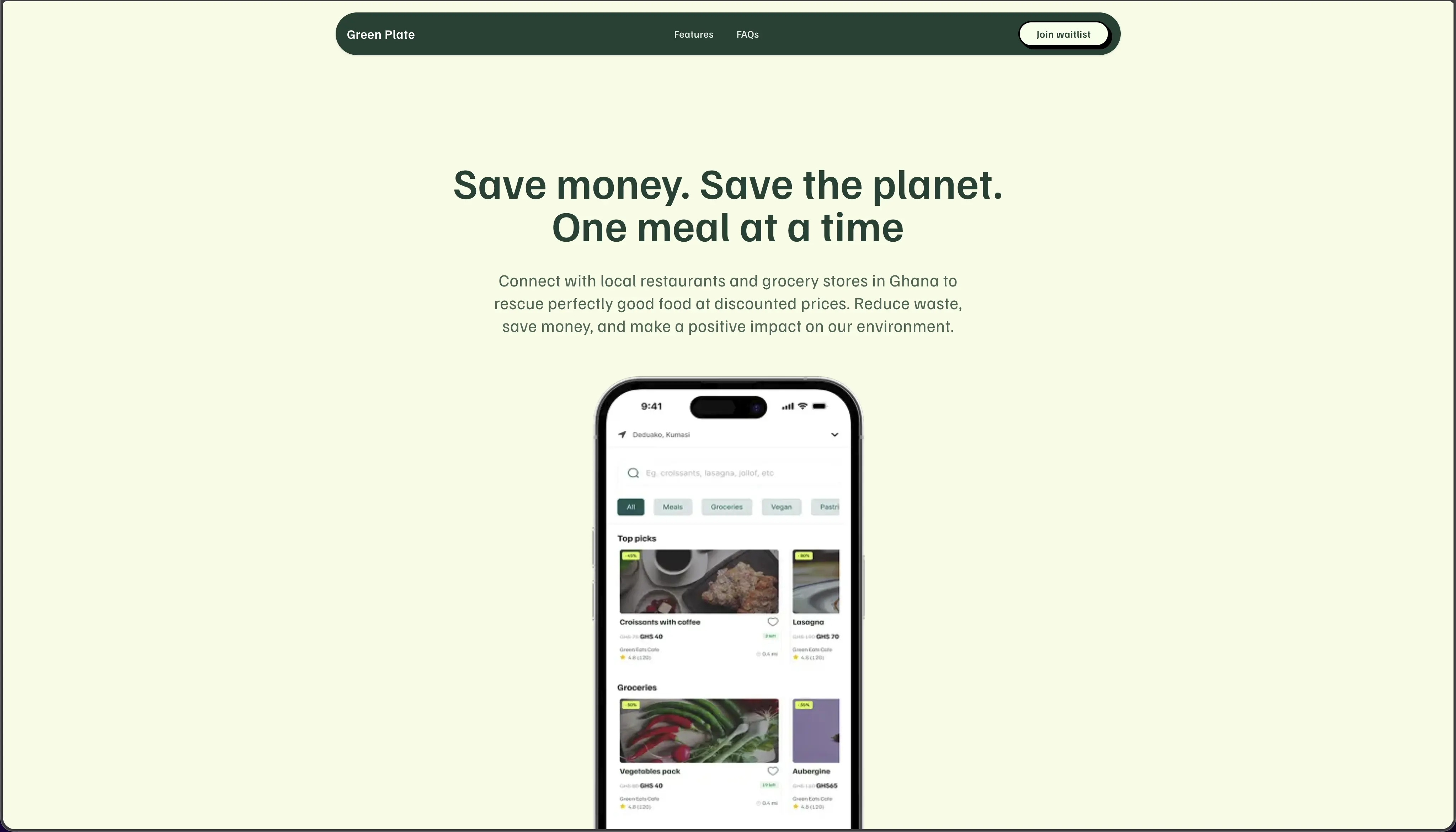 Green Plate: plattform för att rädda mat screenshot